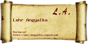 Lehr Angyalka névjegykártya